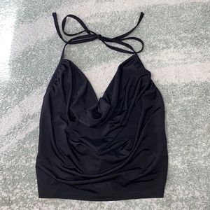 Black cowl neck halter top NWT